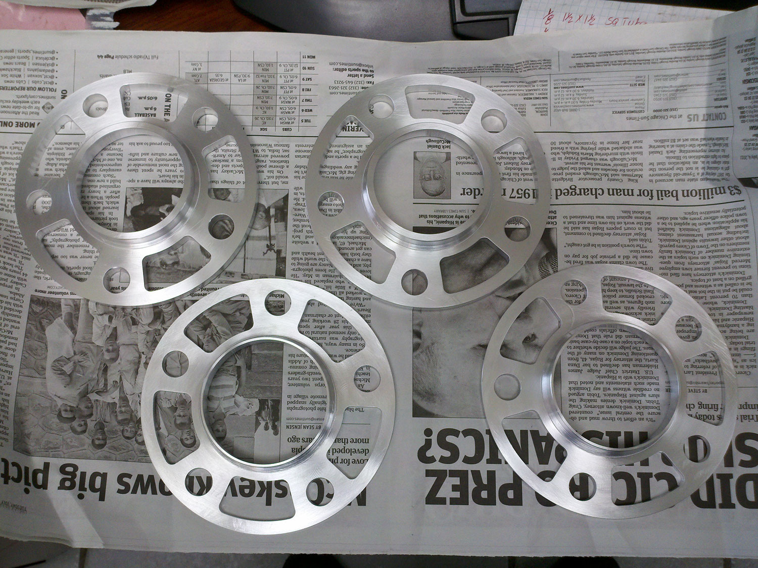 Custom Design Machined Aluminum Wheel Spacers